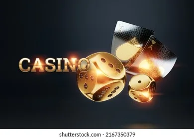 金色骰子和筹码